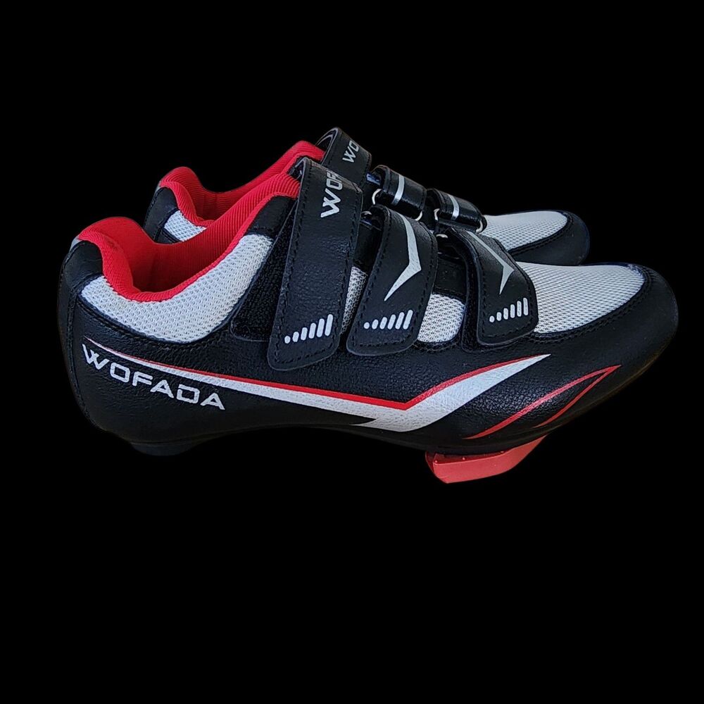 WOFADA Cycling Cleat Shoes EU 37 / US Women’s 6.5 Black Red White Spin Class